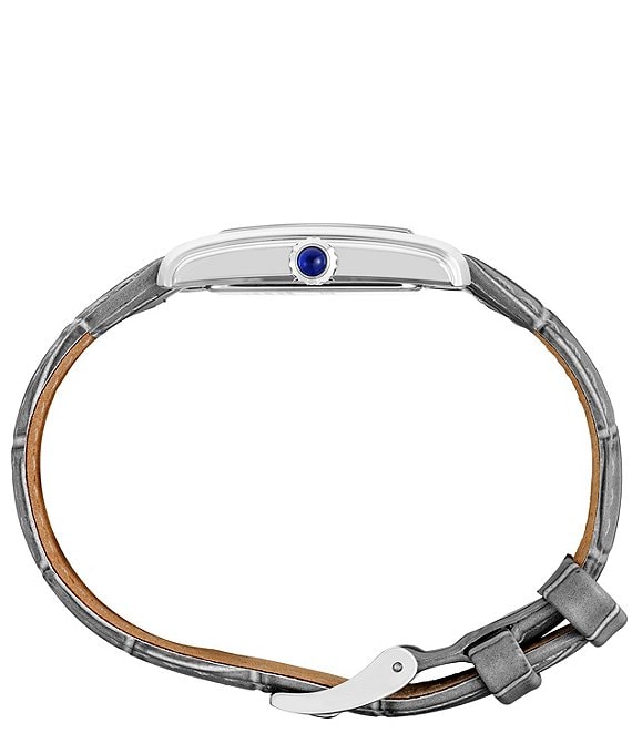 Seiko Women's Essentials Silver Rectangle Quartz Analog Croco