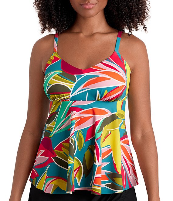Shape Solver Curacao V-Neck Underwire Tankini Swim Top