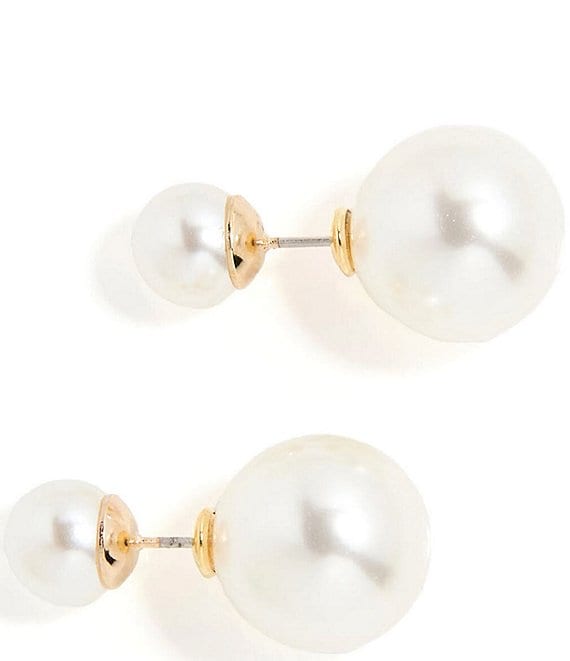 SHASHI Double Ball Pearl Stud Earrings Pearl