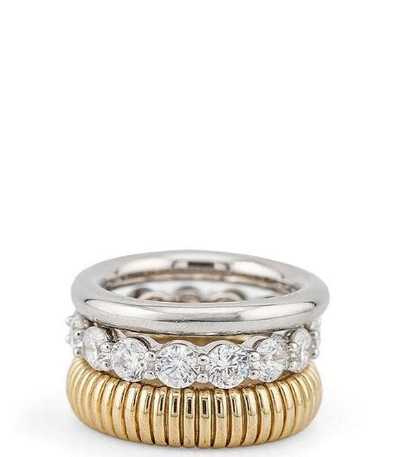 SHASHI Roux Two Tone Chunky Ring Set