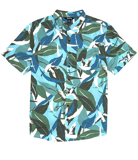 Sherpa Adventure Gear Kongde Short-Sleeve Tropical Bird Print Woven Shirt