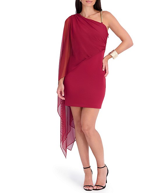 Siena One Shoulder Cape Sleeve Dress