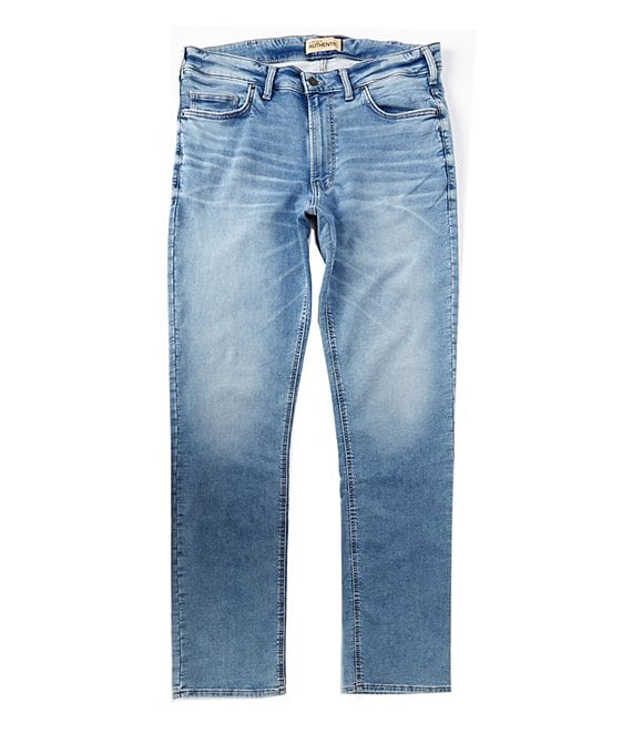 Faded Denim Straight Jeans
