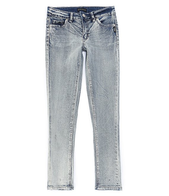 Color:Bleach Wash - Image 1 - Big Girls 7-16 5-Pocket Back Pocket Detail Sasha Skinny Denim Jeans