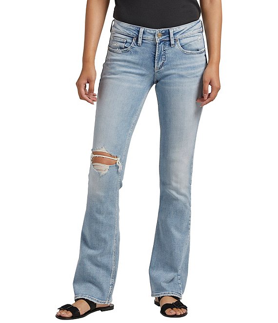 Silver Jeans Co. Britt Low Rise Destructed Slim Bootcut Jeans | Dillard's