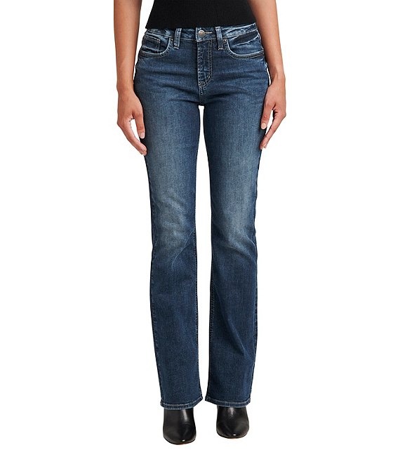 Silver Jeans Co. Women's Size Highly Desirable High Rise Trouser Leg Jeans-Legacy,  Med Wash RCS398, 16 Plus Short at  Women's Jeans store