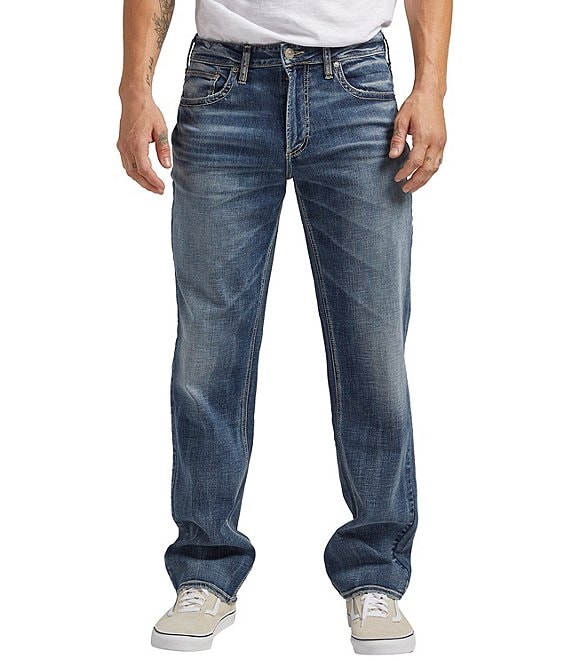 Silver Jeans Co. Grayson Straight Leg MAX FLEX Dark Wash Jeans | Dillard's