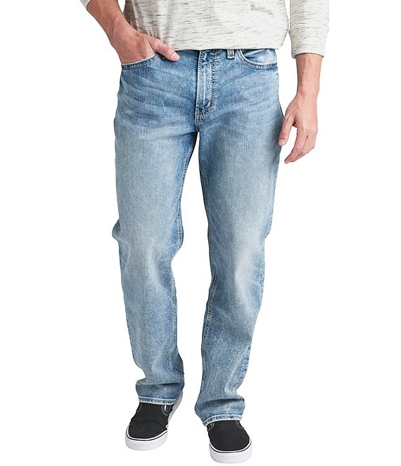 Color:Indigo - Image 1 - Hunter Athletic Fit Tapered Leg Jeans