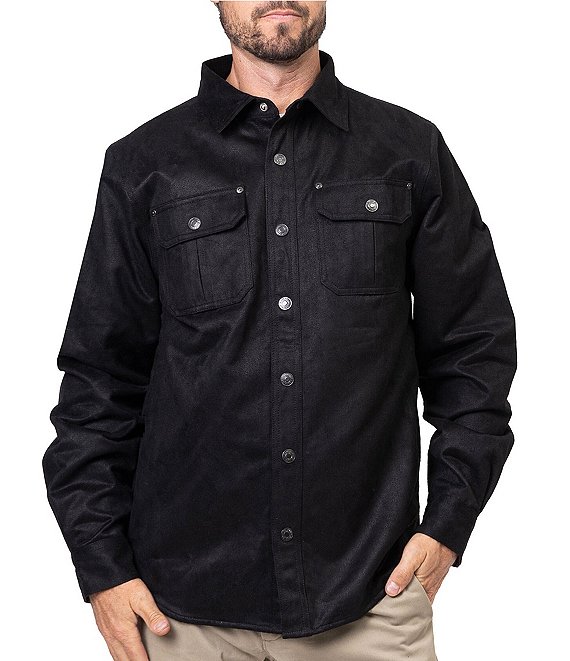 Silver Jeans Co. Long Sleeve Rugged Suede Overshirt | Dillard's