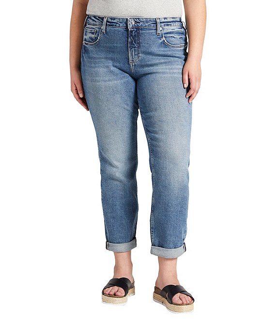 Color:Indigo - Image 1 - Plus Size Beau Slim Fit Jeans