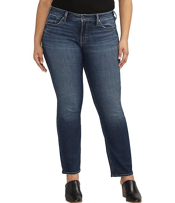 Silver Jeans Co. Plus Size Britt Stretch Straight Leg Jeans | Dillard's