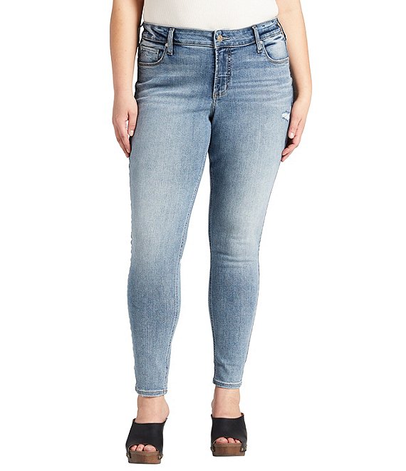 Silver Jeans Co Women's Plus Size Elyse Curvy Fit Mid Rise Crop Jean 