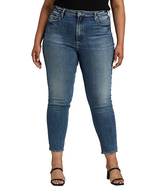 Zwijgend kom tot rust Uitdrukkelijk Silver Jeans Co. Plus Size High Rise Stretch Denim Skinny Ankle Mom Jeans |  Dillard's