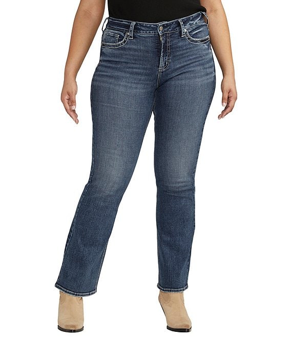 Silver Jeans Co. Plus Size Suki Stretch Mid-Rise Bootcut Jeans | Dillard's