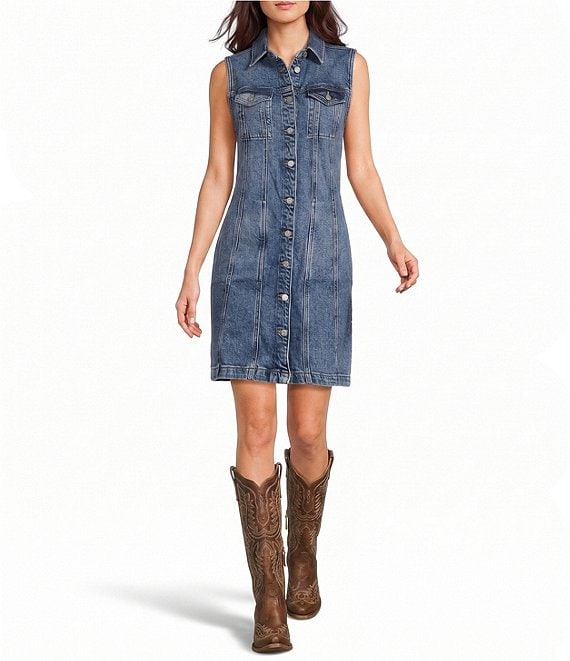 Silver Jeans Co. Sleeveless Denim Mini Dress