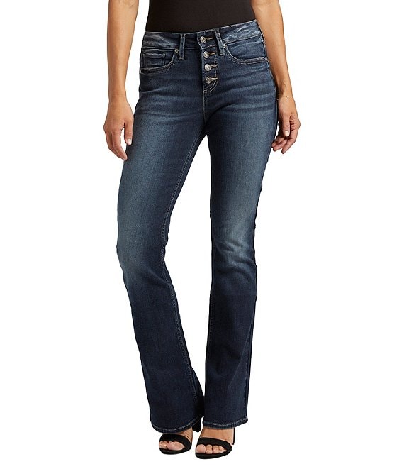Silver Jeans Co. Suki Mid Rise Exposed Button Fly Bootcut Jeans | Dillard's