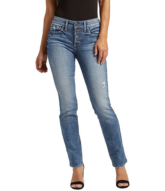 Silver Jeans Co. Suki Mid Rise Straight Leg Jeans | Dillard's