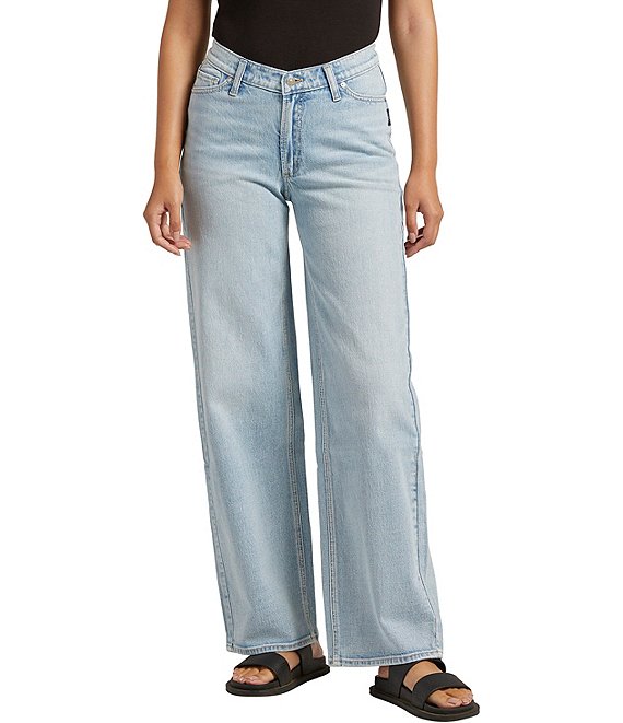 Silver Jeans Co. V-Front Mid Rise Wide Leg Jeans | Dillard's
