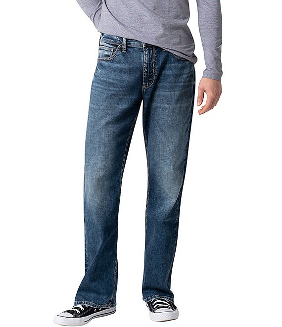 Color:Indigo - Image 1 - Zac Relaxed-Fit Straight-Leg Performance Stretch Denim Jeans