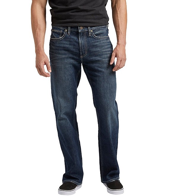 Silver Jeans Co. Zac Relaxed Fit Straight Leg Dusted Denim Jeans | Dillard's