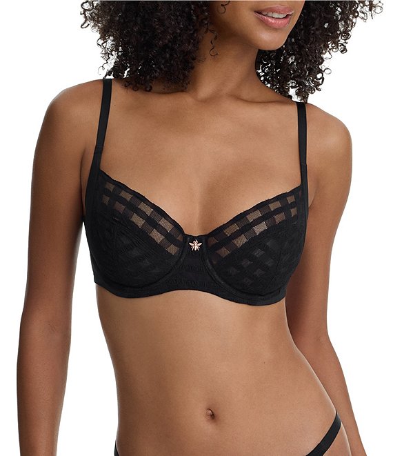 Skarlett Blue Bonbon Full Coverage Gingham Lace Bra