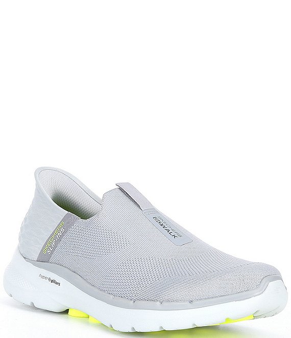 Color:Gray/Gray/Green - Image 1 - Men's Go Walk 6 Easy On Washable Sneakers