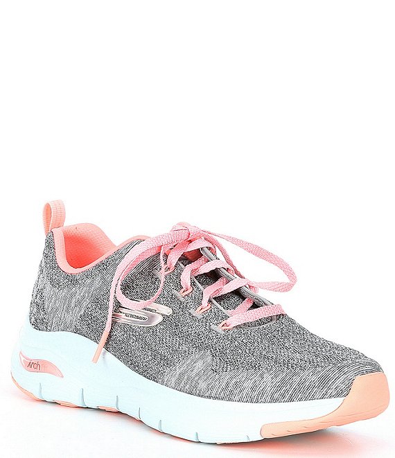 Color:Gray/Pink - Image 1 - Women's Arch Fit Comfy Wave Shoes