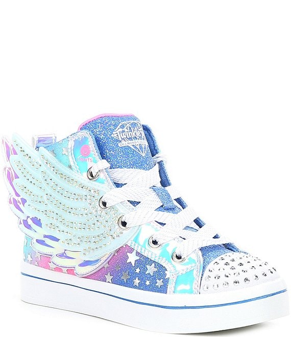 Skechers Girls Twinkle Toes Twi Lites 2.0 Dreamy Wings Lighted Hi Top Sneakers Toddler