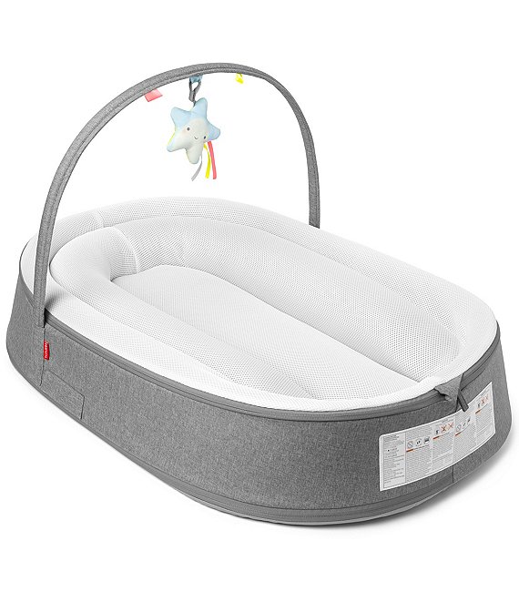 Color:Grey - Image 1 - Playful Retreat Baby Nest with Detachable Toy Arch