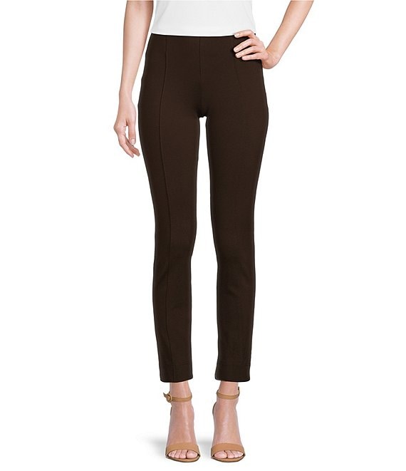Color:Mole - Image 1 - Slim Factor by Investments Ponte Knit Ankle Skinny Pants
