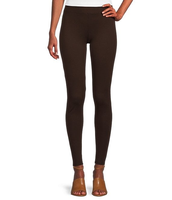 Color:Mole - Image 1 - Slim Factor by Investments Ponte Knit Wide Waist Leggings