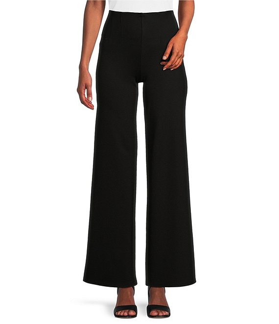 Slim Factor By Investments Double Dart Wide Leg Coordinating Ponte Knit  Pants