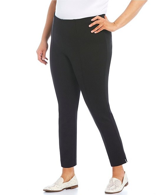 Slim Factor by Investments Plus Size Ponte Knit No-Waist Ankle Pants ...