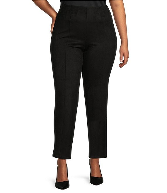 Curvy Girls Stylish Plus Size Leather Look Black Trousers UK 12 14 16 18 20  | eBay