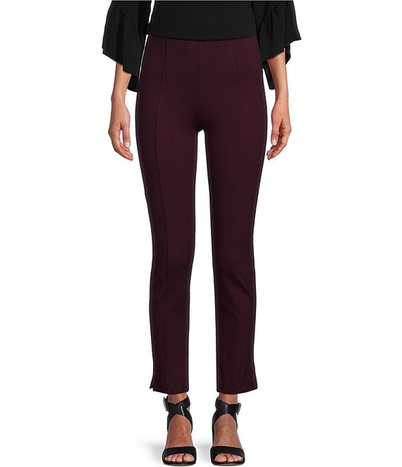 Slim Factor by Investments Ponte Knit No-Waist Printed Ankle Pants