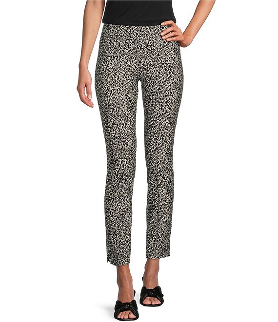 Slim Factor by Investments Ponte Knit No-Waist Printed Ankle Pants ...