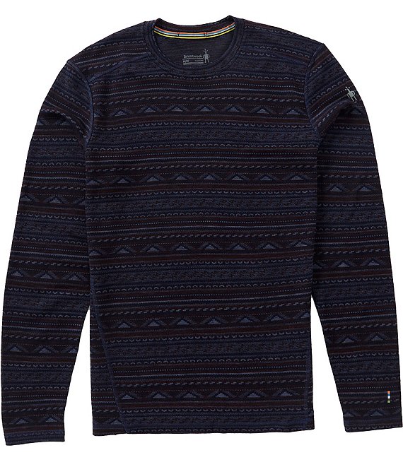 SmartWool Slim Fit Horizontal Stripe Merino 250 Baselayer Long Sleeve T-Shirt