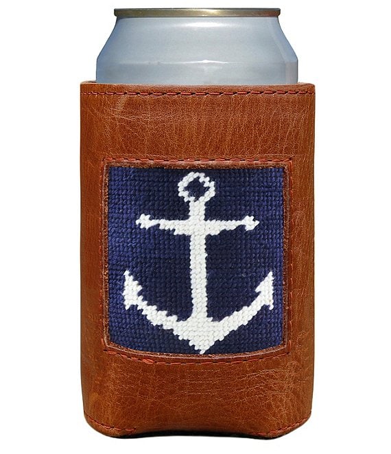Color:Brown - Image 1 - Needlepoint Anchor Can Cooler