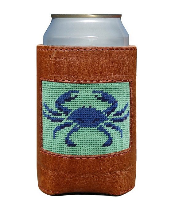 Smathers & Branson Needlepoint Blue Crab Can Cooler