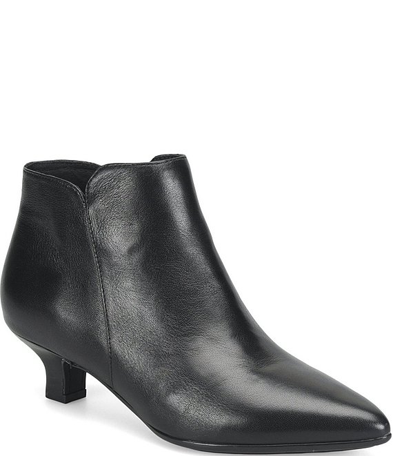 Sofft Sawyer Waterproof Leather Kitten Heel Dress Booties