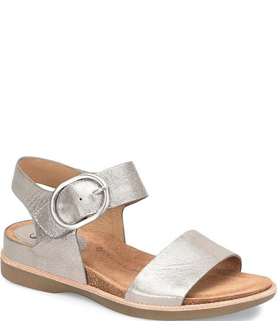 Sofft Bali Leather Oversized Buckle Detail Sandals | Dillard's