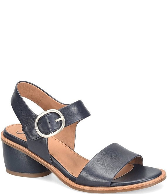Sofft Chevonne Leather Rounded Heel Peep Toe Sandals
