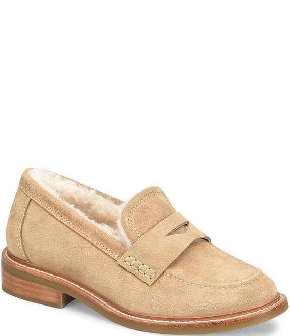 Sofft Mara 2 Ultra Soft Suede Shearling Lined Penny Loafers