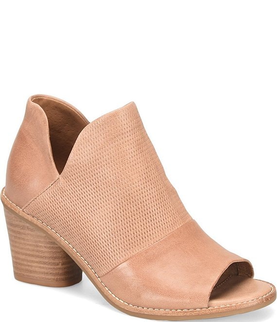 Perforated open toe booties best sale