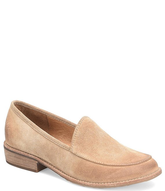 coloured suede loafers