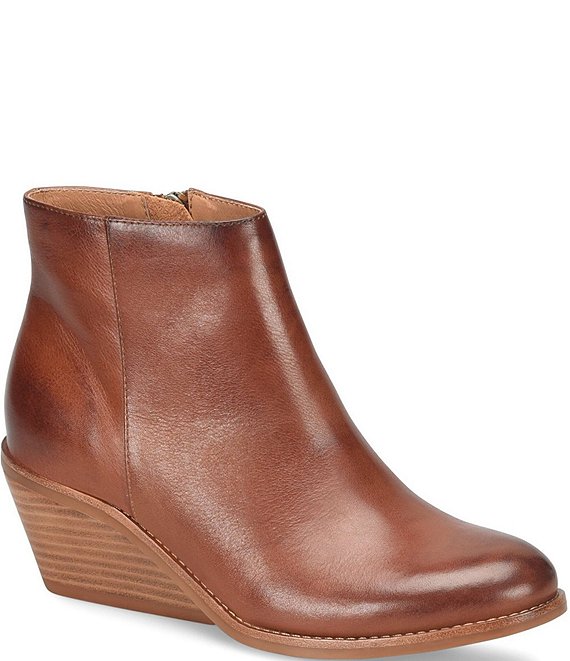 Sofft Nina Leather Sculpted Wedge Booties