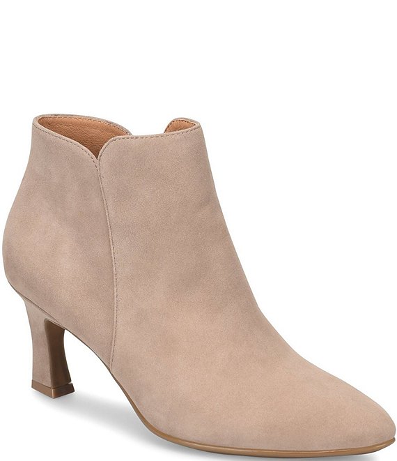 Kitten fashion heel suede booties