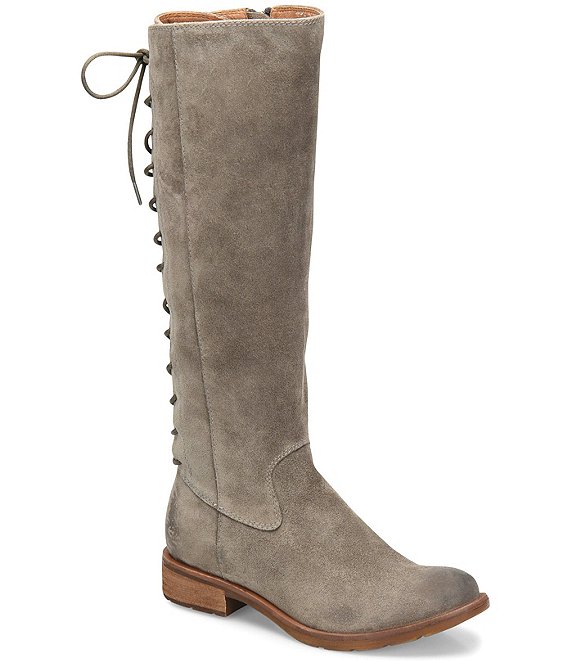 womens tall gray leather boots