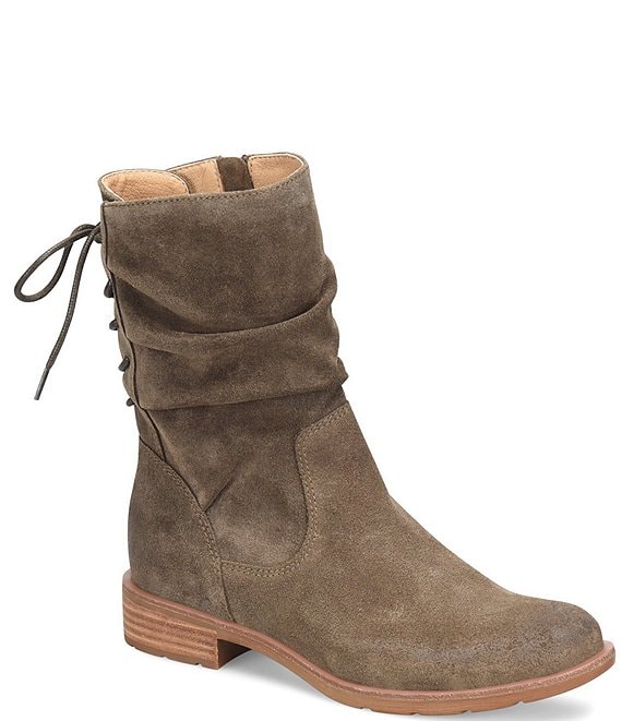 Sofft Sharnell Low Waterproof Suede Lace-Up Back Zip Boots | Dillard's