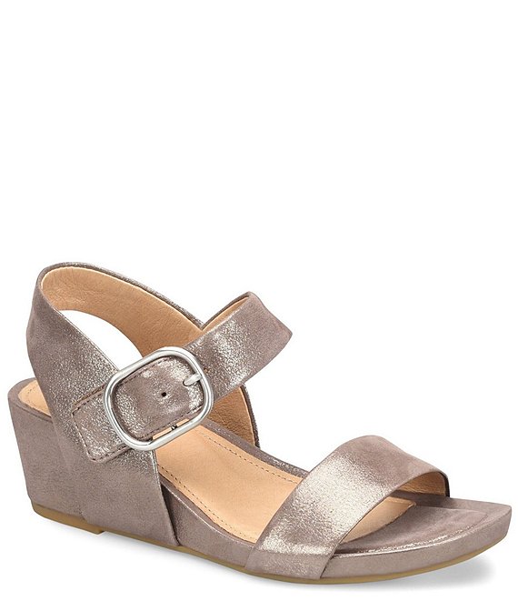 Sofft Vaya Leather Wedge Sandals 